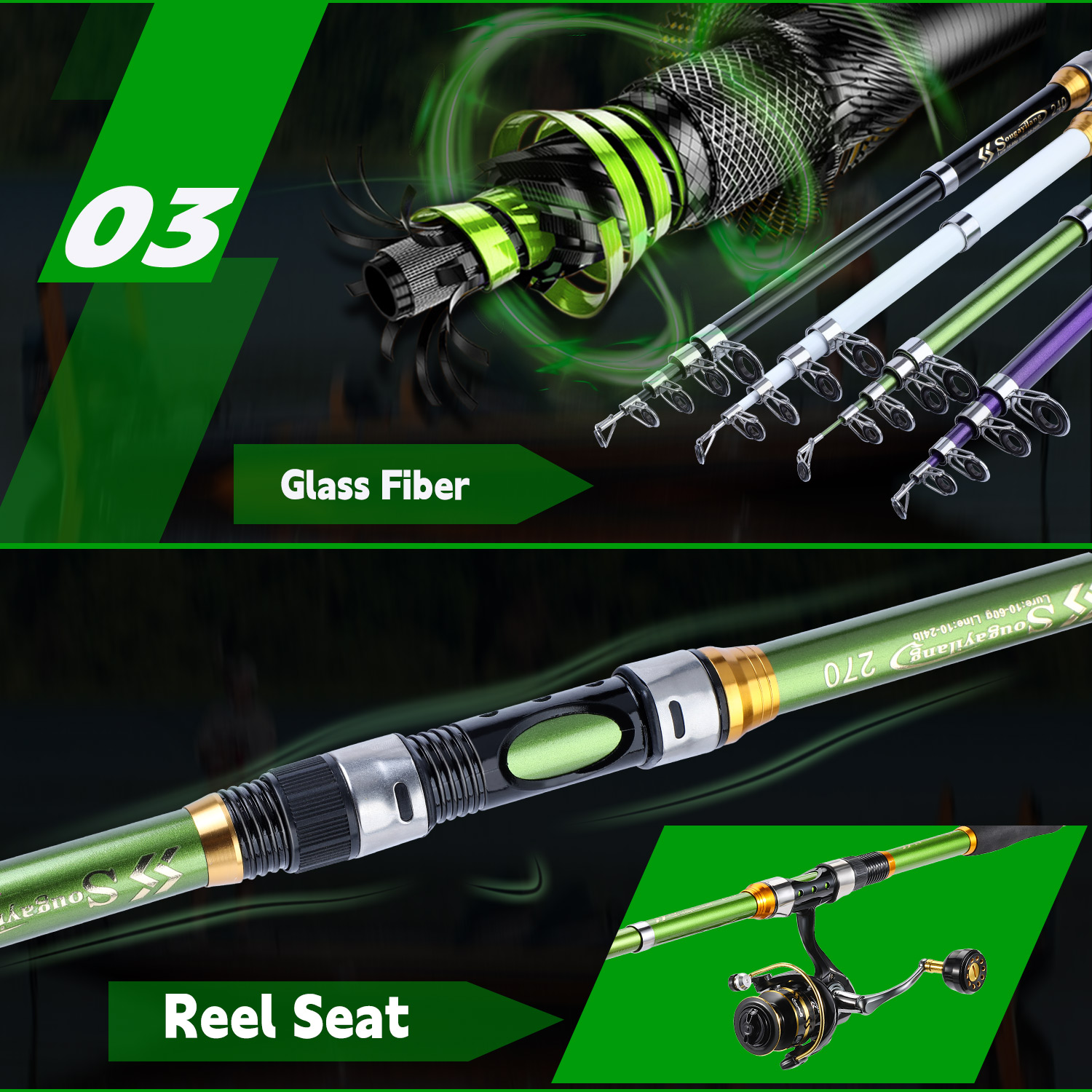 Sougayialng spinning fishing r - Fishing Rod Combo 评论和价格