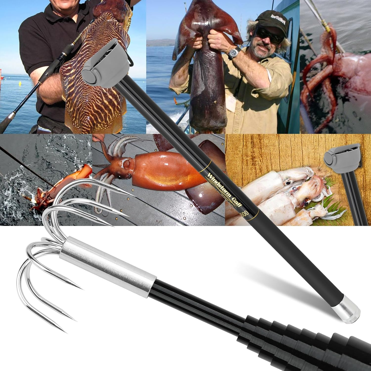 SANLIKE Fishing-Squid Gaff 3M/ - Fishing Rod Carbon Fiber 评论和价格