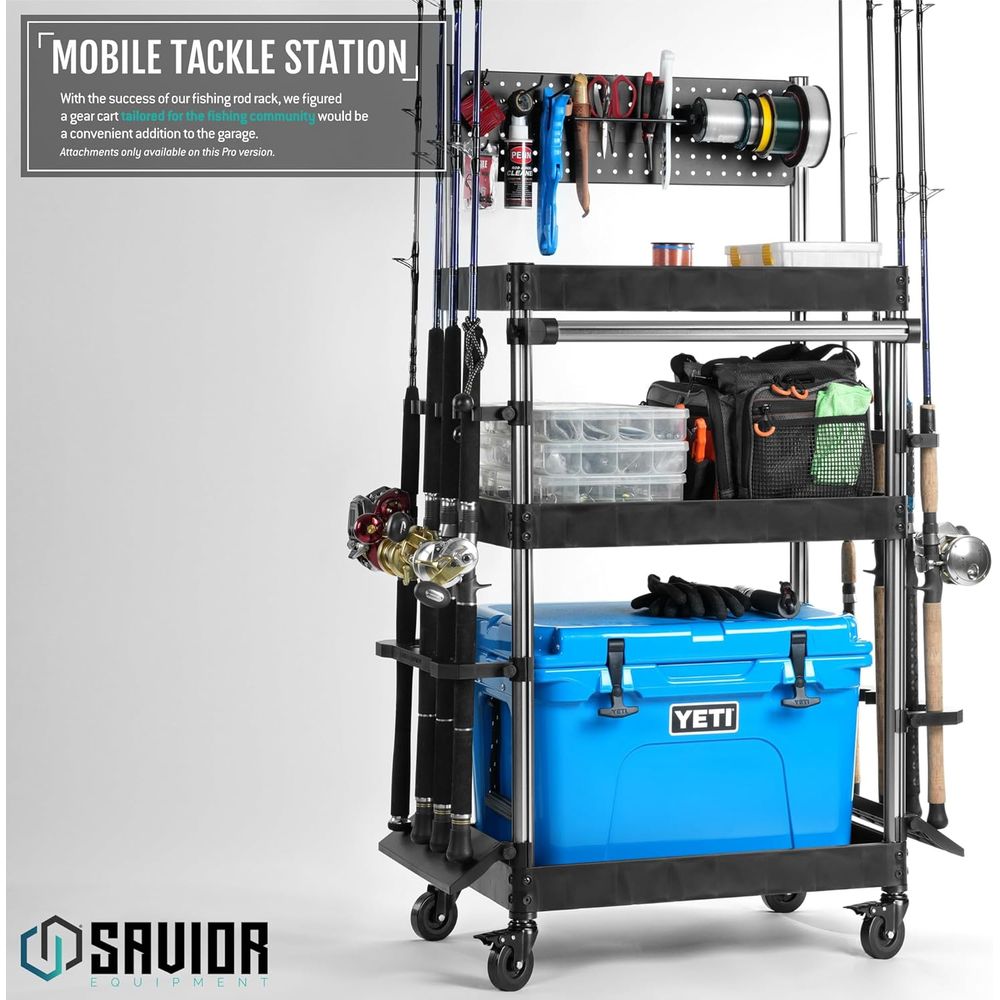 Pro Fishing Rod Cart with Adju - Fishing Rod Rack 评论和价格