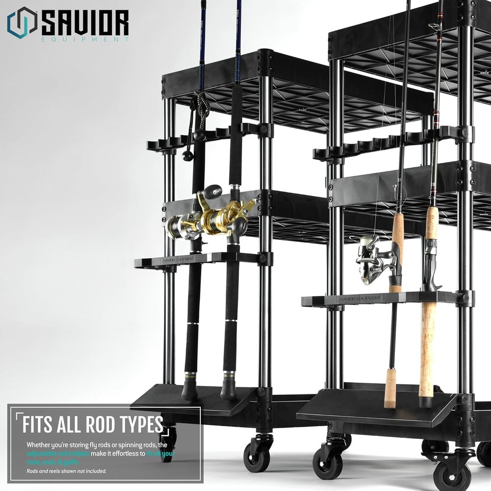 Pro Fishing Rod Cart with Adju - Fishing Rod Rack 评论和价格